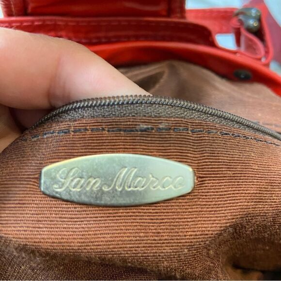 RARE‎ Vintage San Marco Brand Genuine Leather Large Handbag - Picture 11 of 15